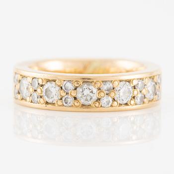 Ring, half eternity, Schalins, 18K gold with brilliant-cut diamonds.