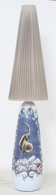 GOLVLAMPA, glaserat lergods, sannolikt, Alingsås Keramik, 1900-talets tredje kvartal.