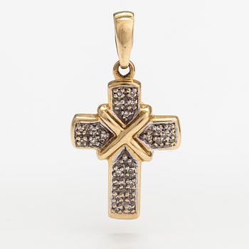 Hänge, 14K guld, diamanter 0.12 ct tot enl gravyr.
