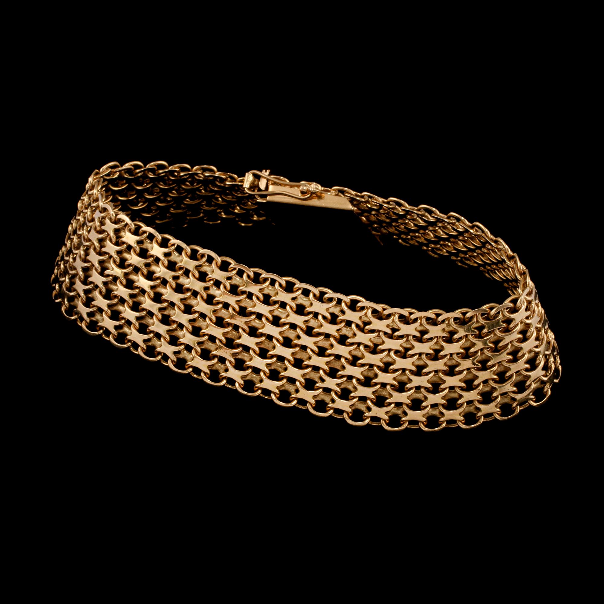 ARMLÄNK, 18k guld, Hallbergs, Köping, 1964. Vikt 32 g.
