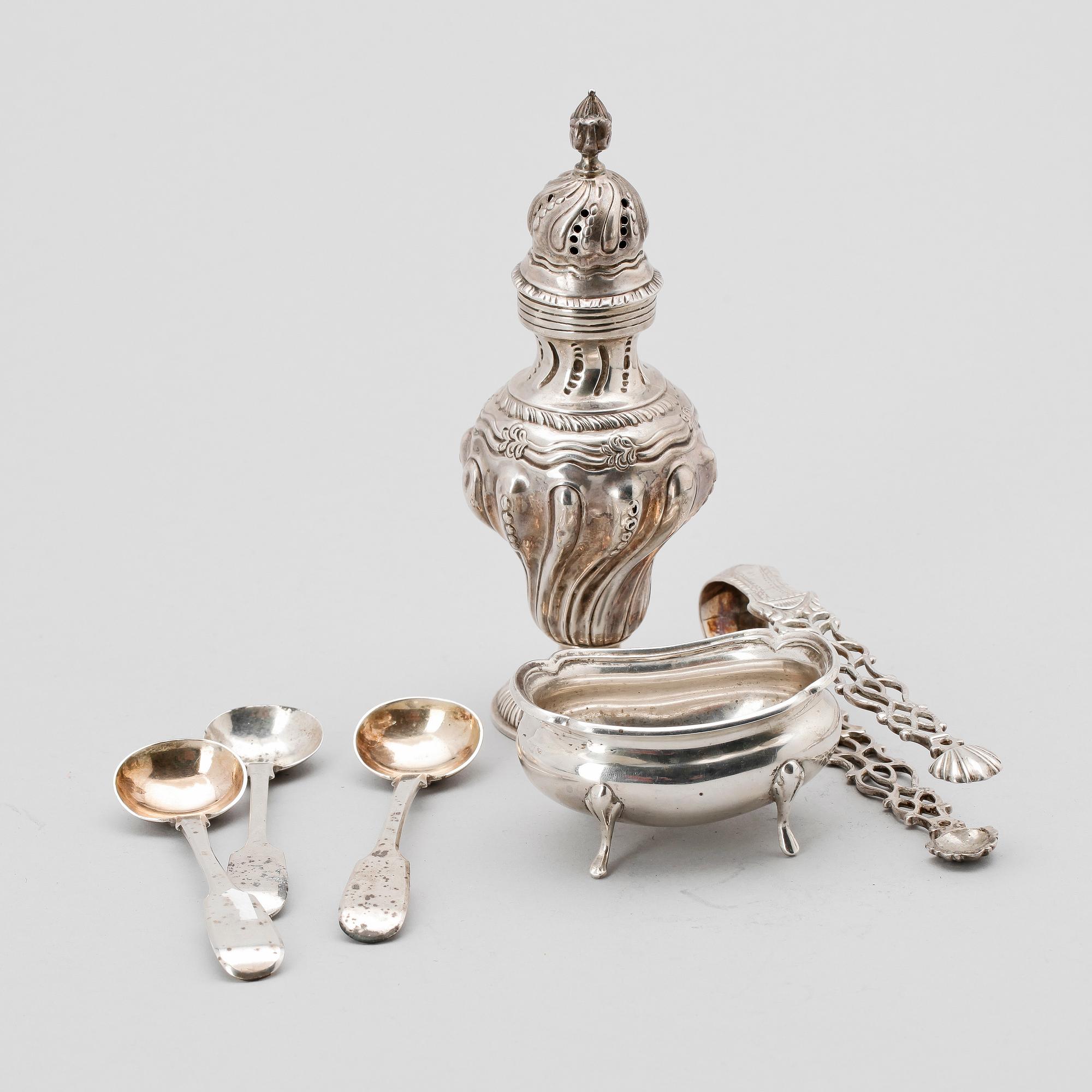 PARTI SILVER, 6 delar, Bla Charles Boyton, London, England, 1836/37. Vikt 218g.