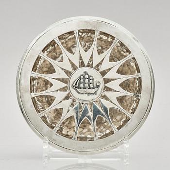 Carl Fredrik Carlman, a sterling silver ashtray, designed by Sven Carlman, Stockholm, Sweden 1955.