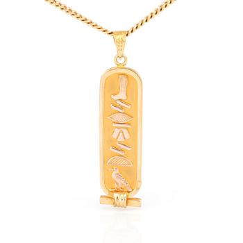 HÄNGE samt KEDJA, 18K guld.