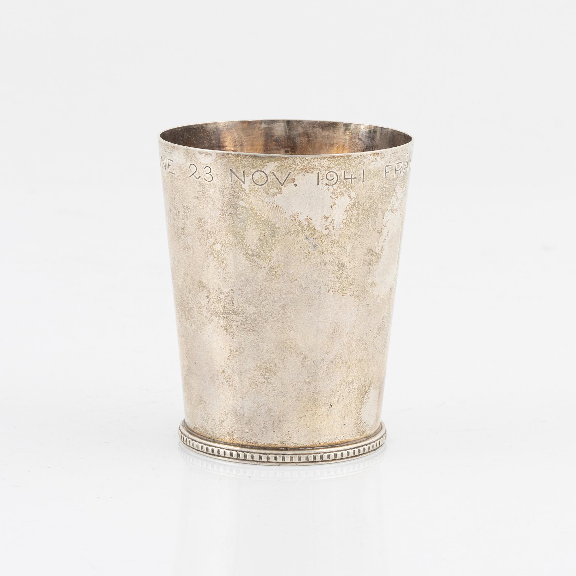 Wiwen Nilsson, bägare, silver, Anders Nilsson, Lund, 1941.