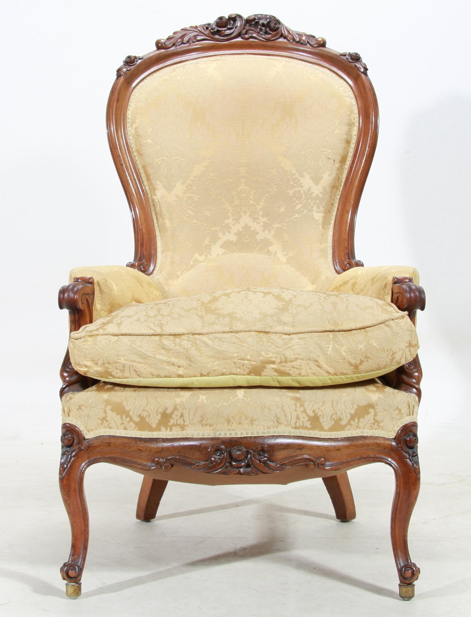 FÅTÖLJ, nyrokoko, 1800-talets andra hälft.