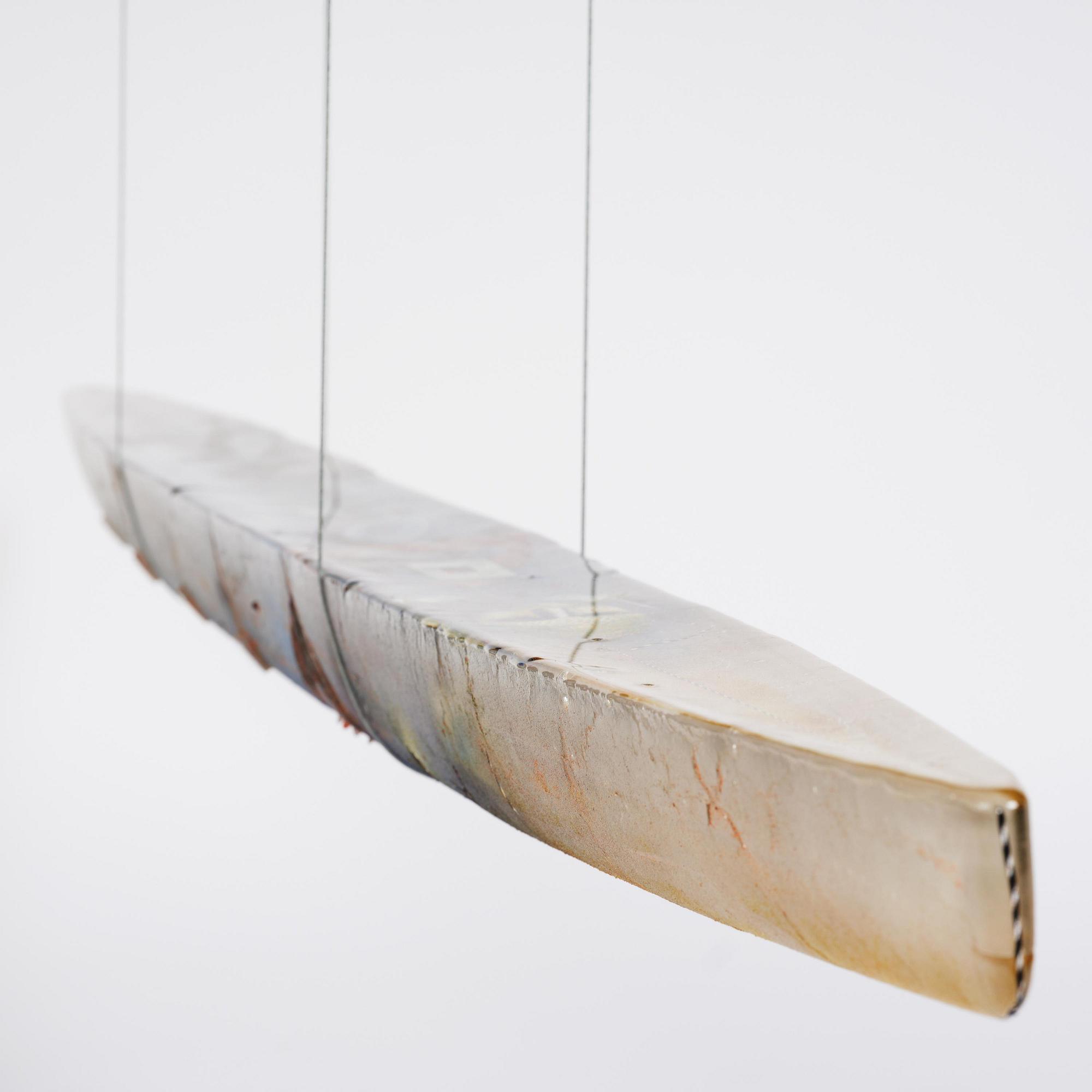 Bertil Vallien, a monumental sand cast glass sculpture of a boat, Kosta Boda, Sweden, 21st century.