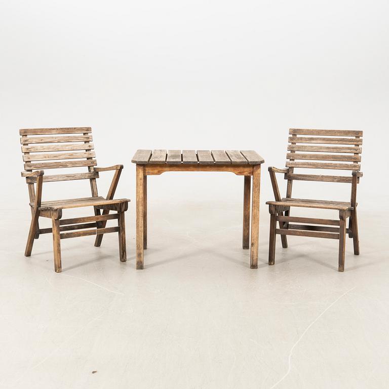 Carl Malmsten, trädgårdsmöbel 3 dlr "Bergshamra" Ingelsta-verken Södertälje 1900-talets senare del.