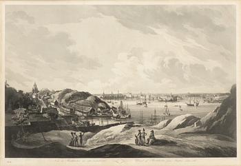 Johan Fredrik Martin,  "Utsigt af Stockholm från Stadens södra sida & "Vue de Stockholm pris de Castelholmen du côté...".