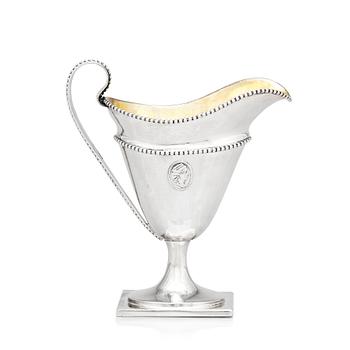 A Swedish 18th century parcel-gilt silver cream-jug, mark of Stephan Westerstråhle, Stockholm 1793.