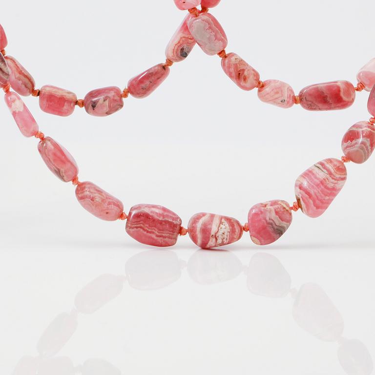 COLLIER, rodokrosit.