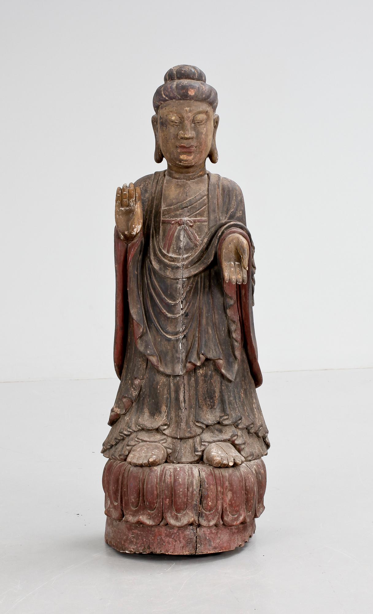 BUDDHA, trä, 1800-tal.