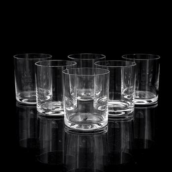 Six Gunnar Cyrén 'Nobel' tumbler glasses, for Orrefors.