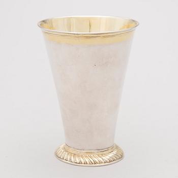 An Estonian 18th Century silver beaker by Olaus Wahl (1739-1770), Arensburg.