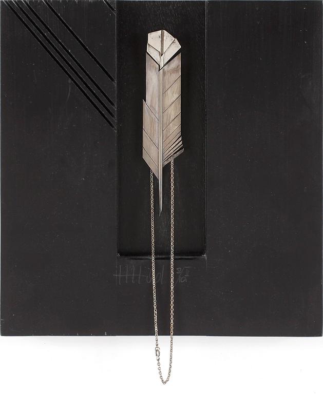 HORST HILD, objekt, trä/silver, 1976, signerad o numrerad 2/10.