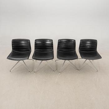 Lievore Altherr Molina, chairs 4 pcs "Catifa" for Arper, Italy late 20th century and table.