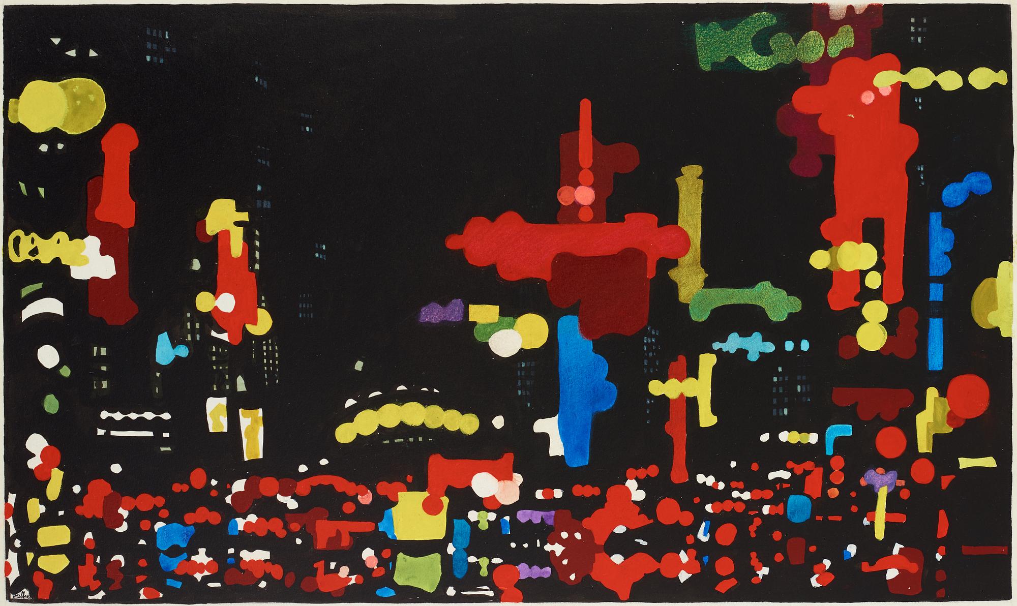 Adolf Hallman, mixed media on paper panel, signed.