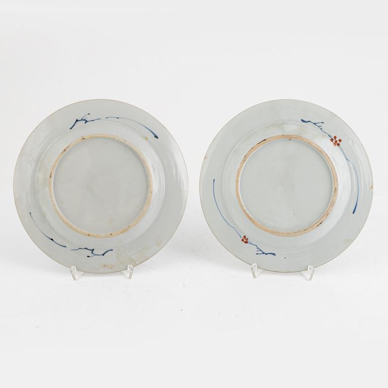 Five porcelain plates, China, Qing dynasty, first half of the 18th century.