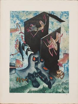 ROBERTO MATTA, mapp "LA DANSE DE LA MORT", signerade och numrerade 19/100.