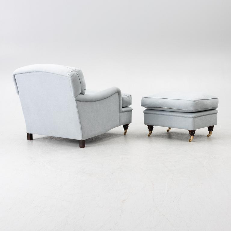 Fåtölj med fotpall, Howard-modell, Jio Möbler, 2010/2020-tal.