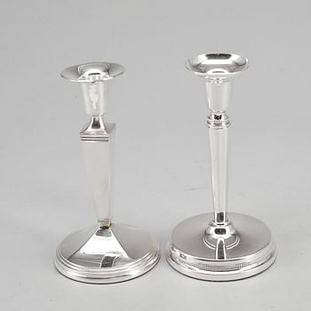 LJUSSTAKAR, 2 st, silver, bla GAB, Stockholm 1966.