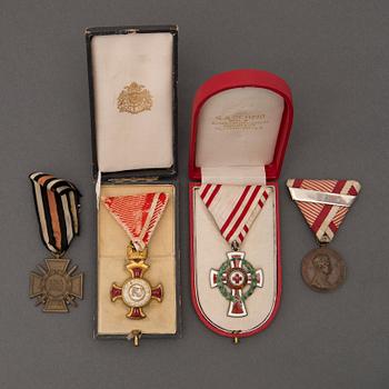 A set of four Austro-Hungarian medals, first half of the 20th Century.