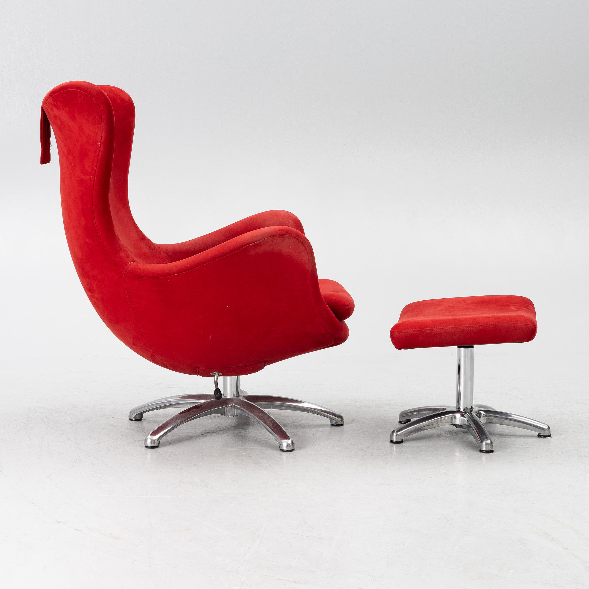 Gustav Axel Berg, armchair and footstool, "Status", Bröderna Andersson.