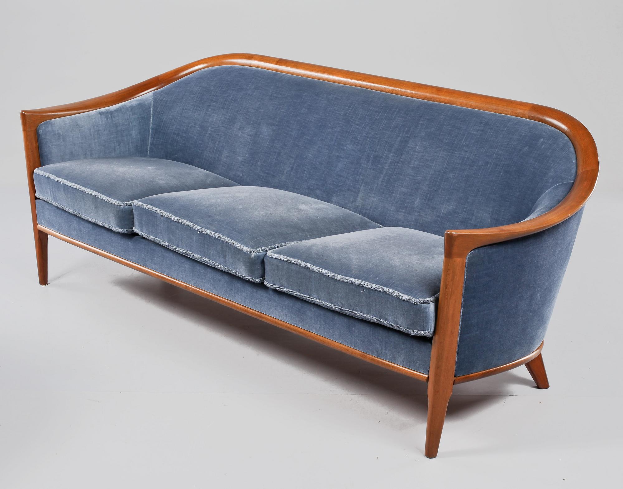 SOFFA SAMT FÅTÖLJ, Bertil Fridhagen för Bröderna Andersson, brickmärkta, 1960/1970-tal.