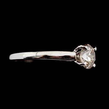 RING, 14 k vitguld, briljantslipad diamant 1.13 ct. Vikt ca 3 g.
