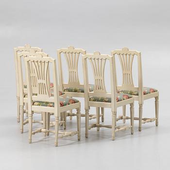 Dining set, 7 pieces, Gustavian style, 20th century.