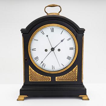 A bracket clock, England, circa 1800.