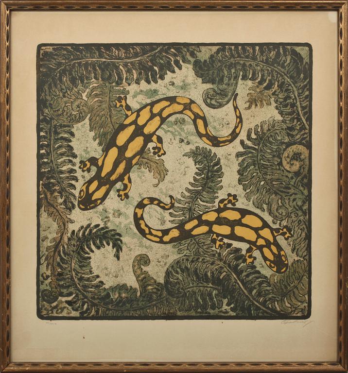 OKÄND KONSTNÄR, 4 st, litografier, sign Gabriel o numr 69/100, 75/100, 94/100 resp 97/100, 1900-talets mitt.