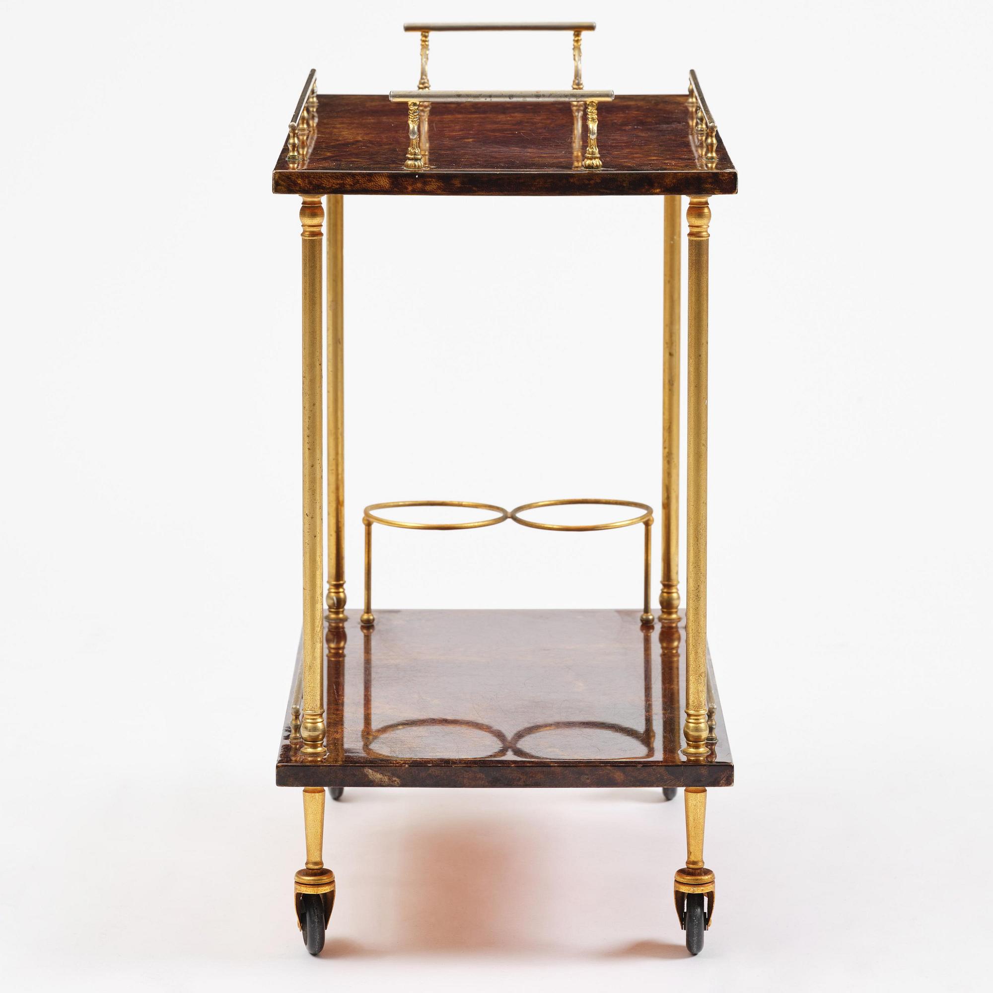 Aldo Tura, a serving trolley, Milan, Italy, 1960s-70s.