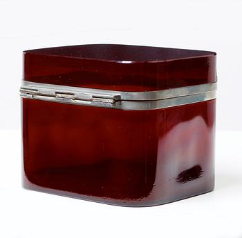 A Josef Frank glass box with pewter fittings, Firma Svenskt Tenn.