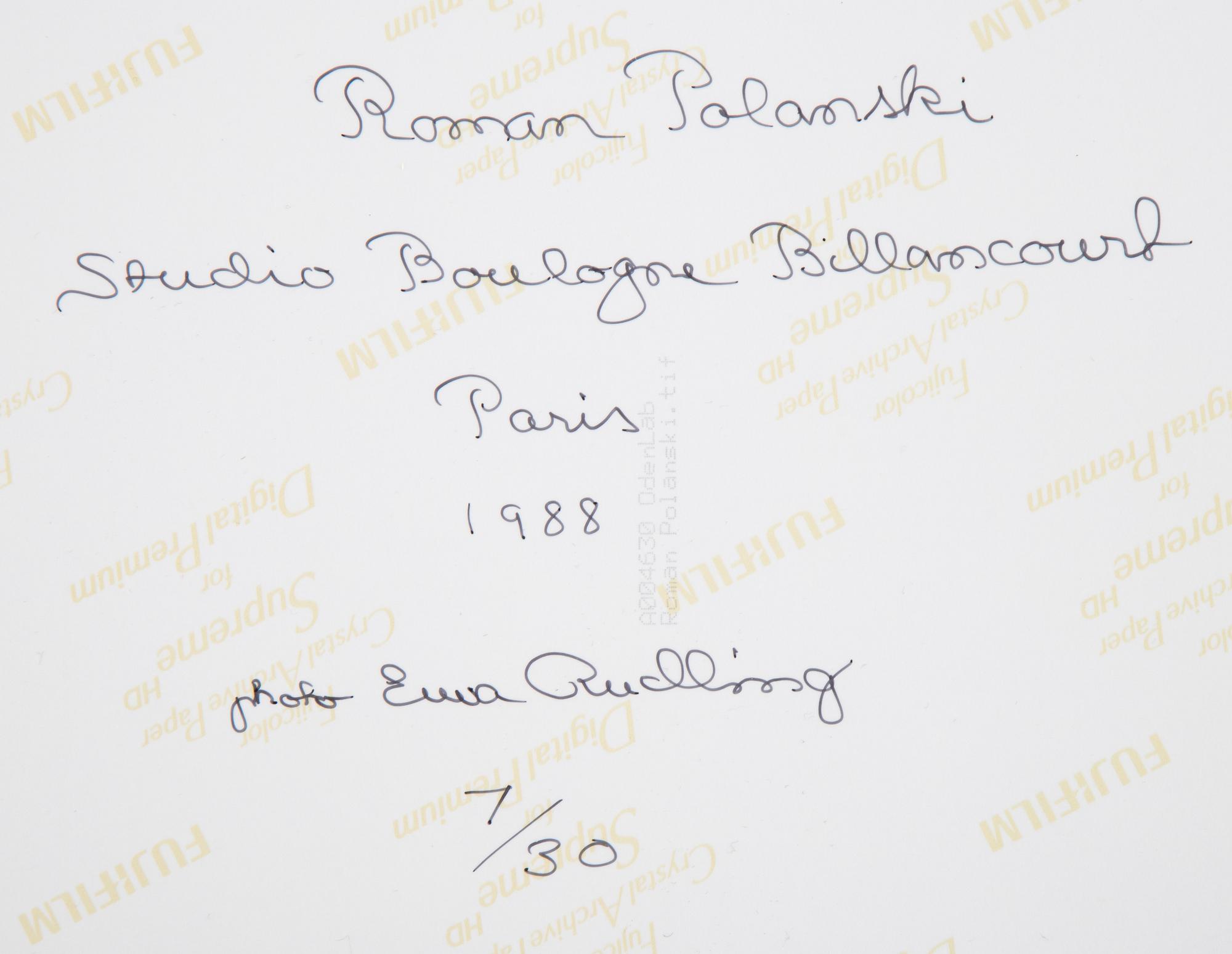 Ewa Rudling, photograph of Roman Polanski, signed.