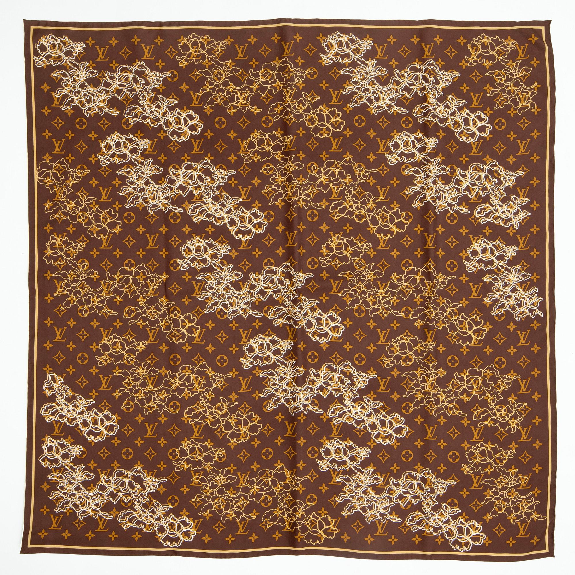 LOUIS VUITTON, a silk monogrammed scarf.