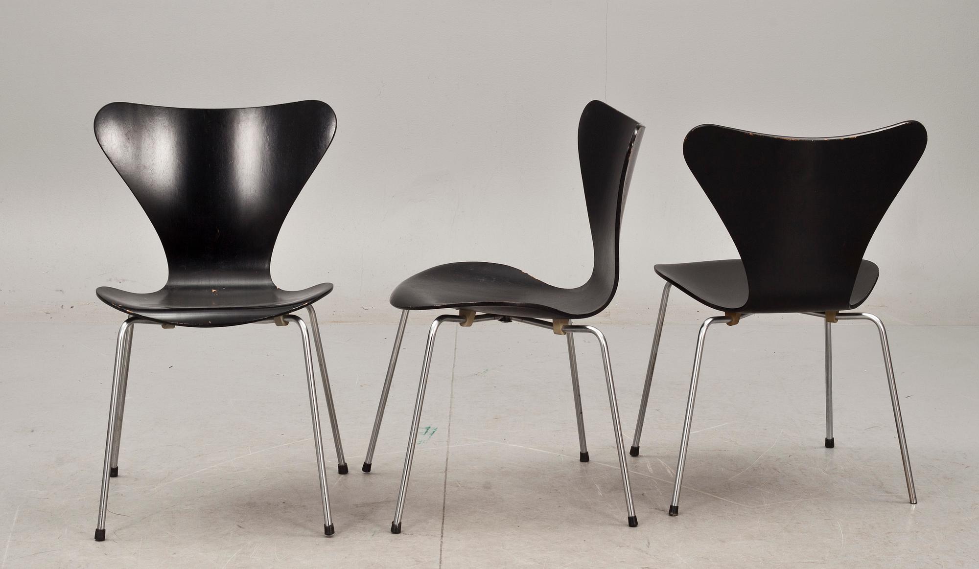 STOLAR, 6 st, "Sjuan", Arne Jacobsen, Fritz Hansen.