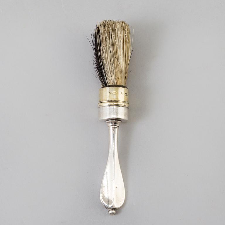 A SILVER SHAVING BRUSH by Adolf Zethelius, Stockholm 1818.