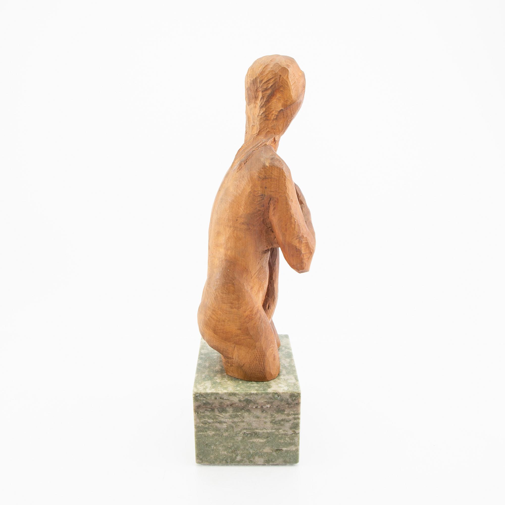 Axel Olsson, signed wooden sculpture.