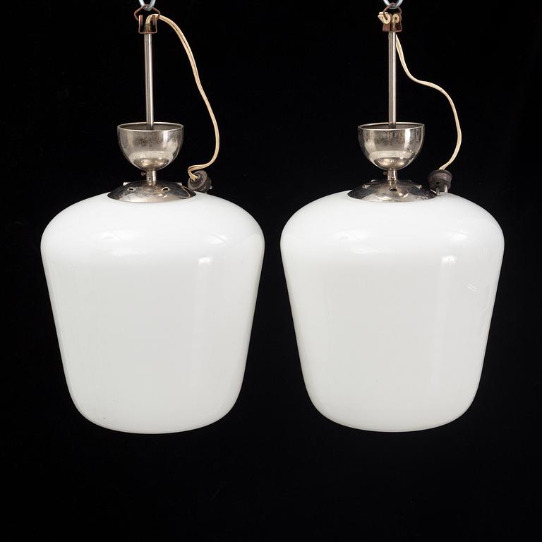A pair of 1930's-40's ceiling lights.