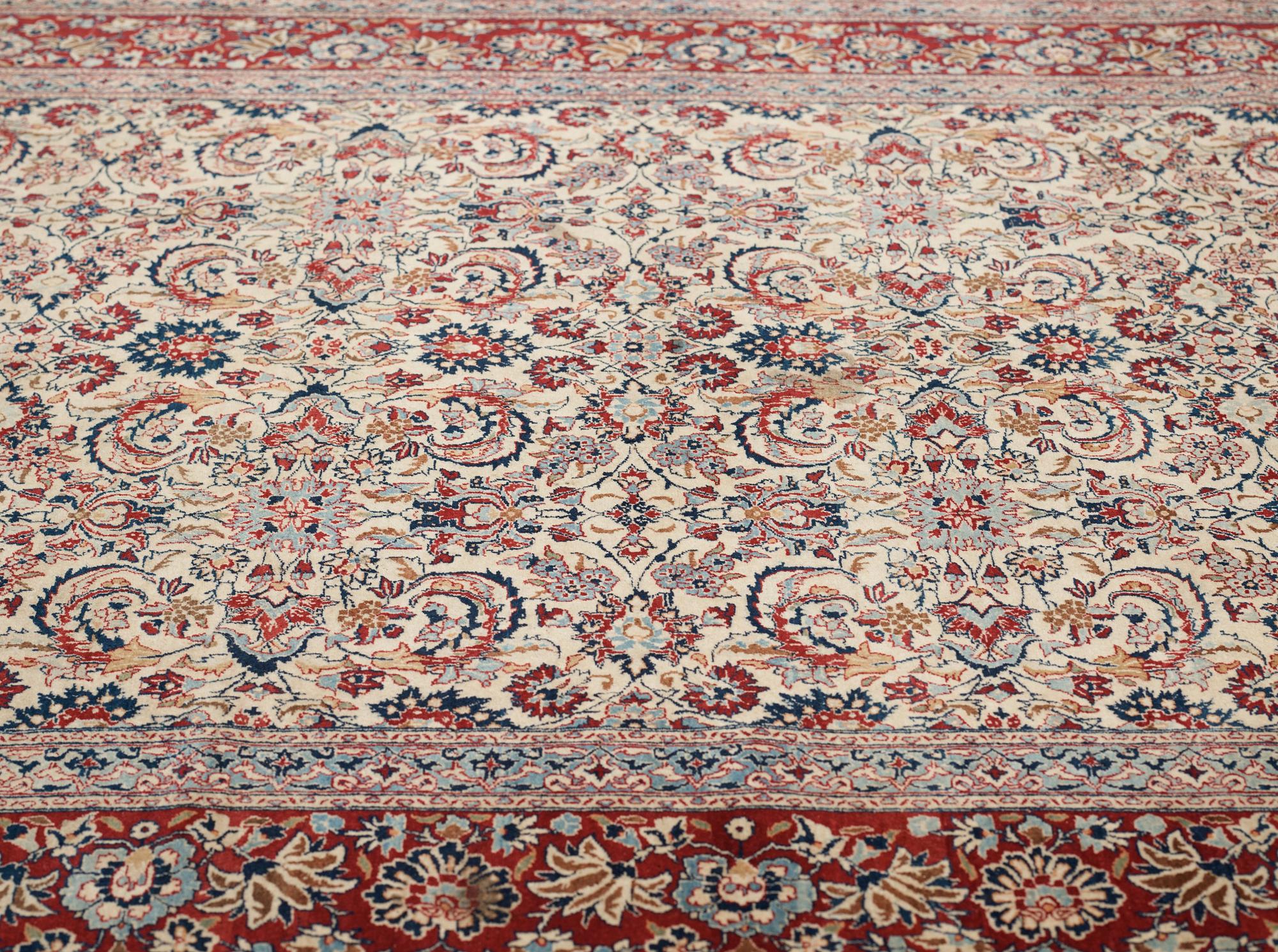 MATTO, semi-antique/Old Nain Tuteshk, part silk, ca  228 x 150 cm.