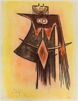 WIFREDO LAM, mapp, 10 st färglitografier, "Pleni Luna", samtliga blad signerade och numrerade 13/262.