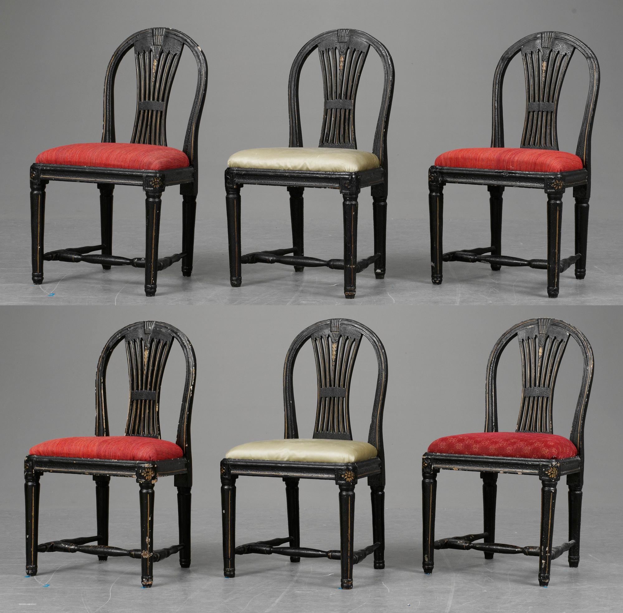 STOLAR, sex stycken. Gustavianska provinsarbeten.