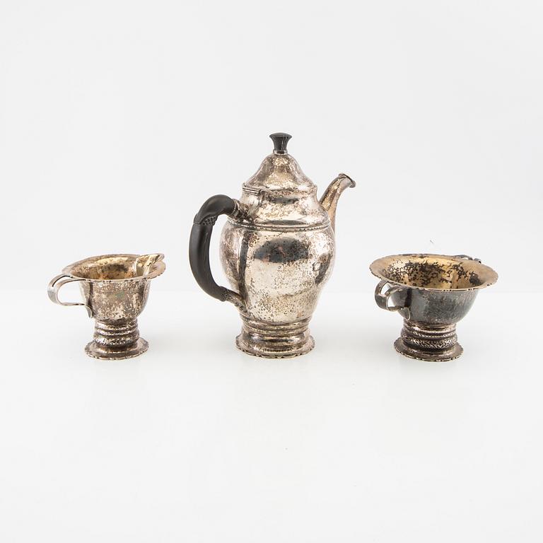 Coffee service, 3 pcs, silver, Denmark, 1919.