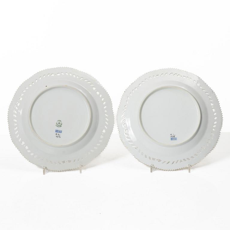 Royal Copenhagen, tallrikar, 6 stycken, Hausmalerei, Royal Copenhagen, Danmark.