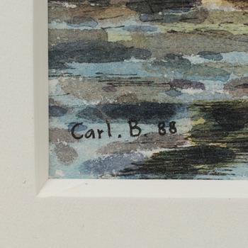 CARL BJERKÅS, akvarell, signerad och daterad 88.