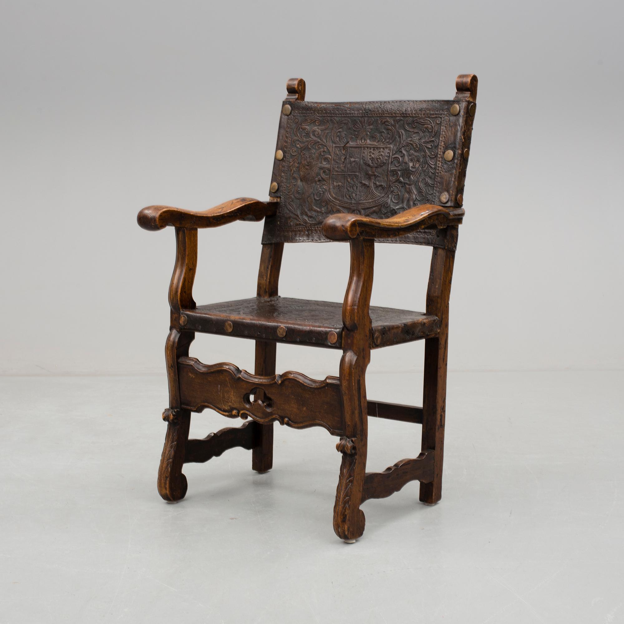KARMSTOL, barockstil, 1800-tal.