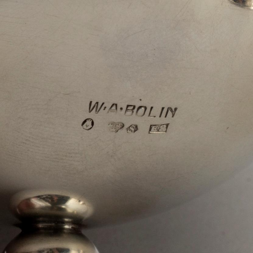 a pair of silver bowls by W.A Bolin, Stockholm 1931.