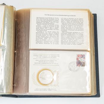 Collector's coins, 36 pcs, sterling silver, International Society of Postmasters, commemorative edition, 1975-1977.