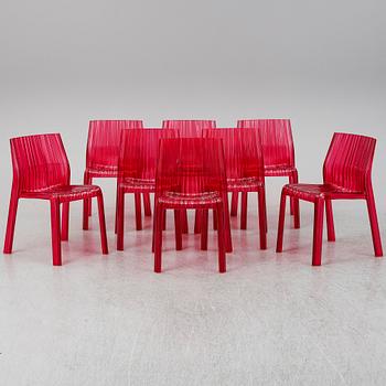 PATRICIA URQUIOLA, 8 'Frilly'  chairs, Kartell, designed 2008.
