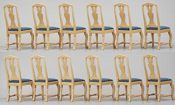 STOLAR, 12 st, rokokostil, K.A Roos, Helsingborg, 1900/2000-tal.